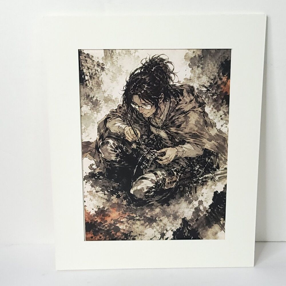 Hange Zoe Repair Attack On Titan Black White Card Anime Sketch Art Board A4